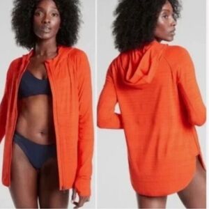 Athleta Pacifica Baja UPF Hooded Lightweight Full Zip Jacket W2077 Sz L